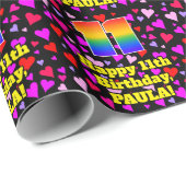 11e verjaardag: Het liefhebbende Kunstpatroon, Reg Cadeaupapier (Rol Hoek)