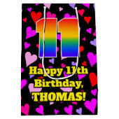 11e verjaardag: Het liefhebbende Kunstpatroon, Reg Medium Cadeauzakje (Achterkant)