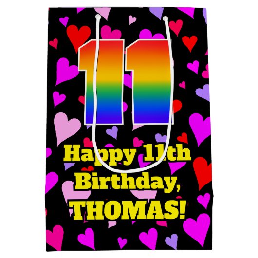 11e verjaardag: Het liefhebbende Kunstpatroon, Reg Medium Cadeauzakje (Achterkant)