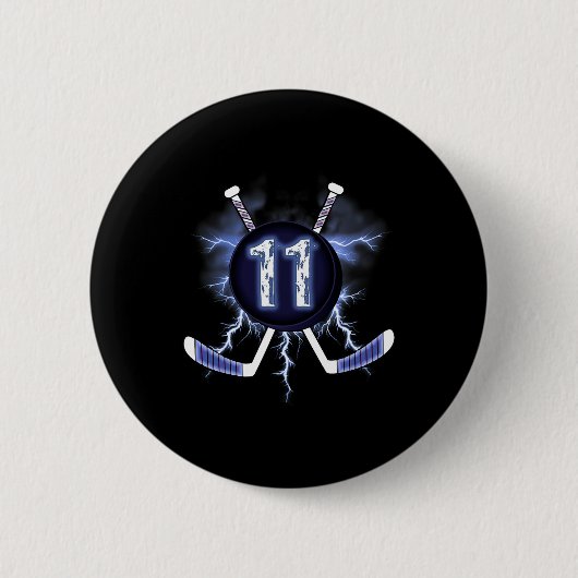 11e verjaardag - Ice Hockey 11 jaar Ronde Button 5,7 Cm (Voorkant)