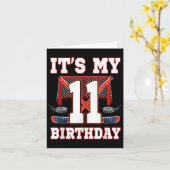 11e verjaardag IJshockeyspeler 11 jaar oud feest Kaart (Gele Bloem)