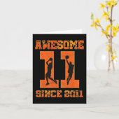 11e verjaardag Jongen Basketbal Geweldig Sinds 201 Kaart (Gele Bloem)