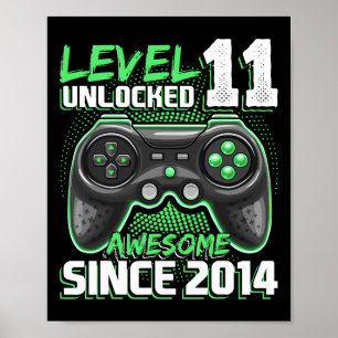 11e Verjaardag Jongen Level 11 Gamer 11 Jaar Video Poster