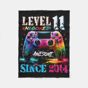 11e verjaardag Jongen Niveau 11 niet-vergrendeld G Fleece Deken