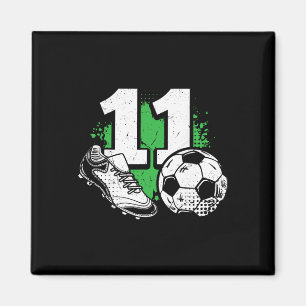 11e verjaardag Jongen Voetballer Voetbal 11 Jaar O Magneet