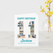 11e verjaardag Jubileum nummer 11 fotocollage Kaart (Gele Bloem)