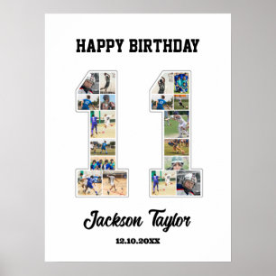 11e verjaardag Jubileum nummer 11 fotocollage Poster