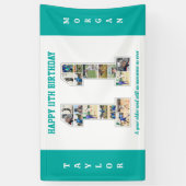 11e verjaardag jubileumnummer 11 foto collage spandoek (Verticaal)
