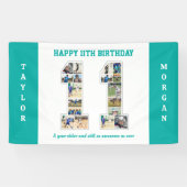 11e verjaardag jubileumnummer 11 fotocollage spandoek (Horizontaal)