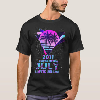 11e verjaardag juli 2011 80s palmboom 11 Y T-shirt