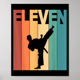 11e verjaardag Karate Taekwondo Thema 11 Jaar Oud Poster