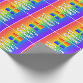 11e verjaardag: kleurrijk, vun regenboogpatroon #  cadeaupapier (Hoek)