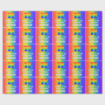 11e verjaardag: kleurrijk, vun regenboogpatroon # 
