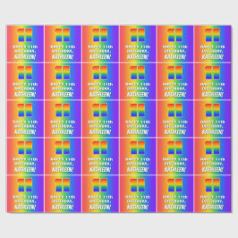 11e verjaardag: kleurrijk, vun regenboogpatroon #  cadeaupapier