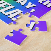 11e verjaardag: kleurrijk, vun regenboogpatroon #  legpuzzel (Zijkant)