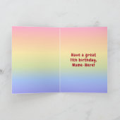 11e verjaardag: kleurrijke regenboog # 11, Naam va Kaart (Binnen)