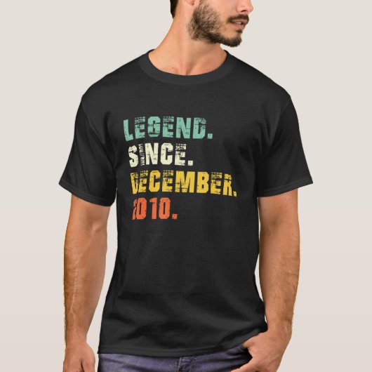 11e verjaardag legende sinds december 2010 t-shirt (Voorkant)