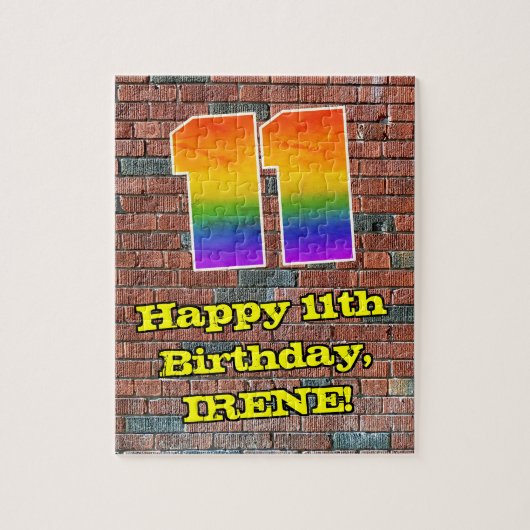 11e verjaardag: Leuke Graffiti-Geïnspireerde Regen Legpuzzel (Verticaal)