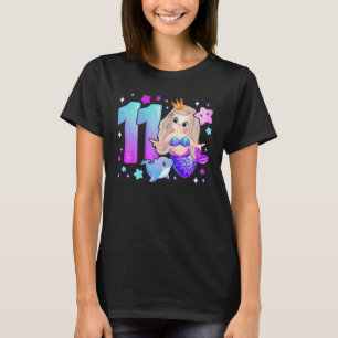 11e Verjaardag Meisje 11 jaar, Zeemeermin, Nummer T-shirt