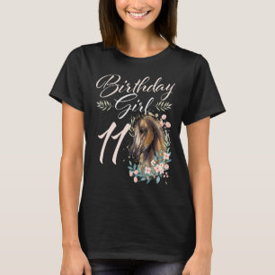 11e verjaardag meisje paard 11 jaar oud bday t-shirt
