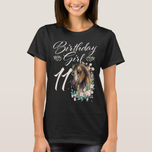 11e verjaardag meisje paard 11 jaar oud verjaardag t-shirt