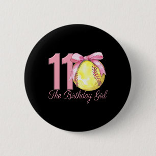 11e verjaardag meisje Softll Team Coquette Roze St Ronde Button 5,7 Cm