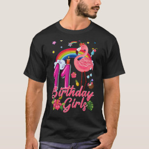11e verjaardag meisjes Flamingo 11 jaar oud tropis T-shirt