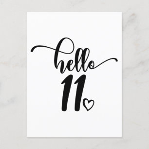 11e verjaardag meisjes Hallo 11 jaar oud Briefkaart