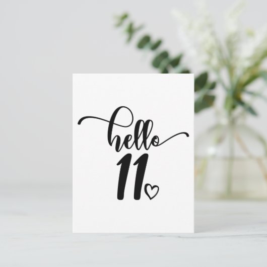 11e verjaardag Meisjes Hallo Elf Schattig 11 Jaar  Briefkaart (Staand voorkant)