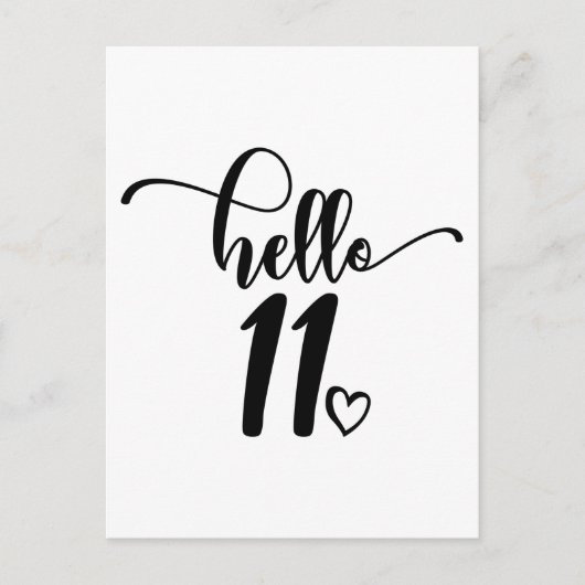 11e verjaardag Meisjes Hallo Elf Schattig 11 Jaar  Briefkaart (Voorkant)