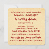 11e verjaardag Moderne Rode en gouden partij Kaart (Achterkant)