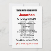 11e verjaardag moderne tiener zwart-wit patroon kaart (Achterkant)