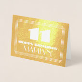 11e verjaardag: naam + Art Deco geïnspireerd look  Folie Kaarten (Voorkant)