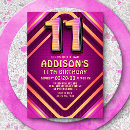 11e verjaardag Neon uitnodiging