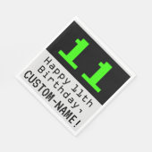 11e verjaardag - nerdy / geeky stijl "11" & naam servet (Hoek)