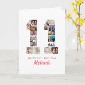 11e verjaardag nummer 11 Fotocollage gepersonalise Kaart (Gele Bloem)