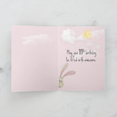 11e verjaardag op roze kaart (Binnen)