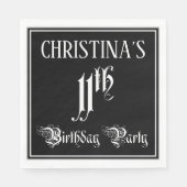 11e verjaardag Partij — Fancy Manuscript + de Naam Servet (Voorkant)