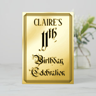 11e verjaardag Partij — Legant Manuscript + de Naa Folie Uitnodiging