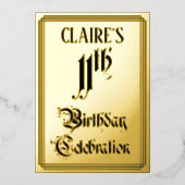 11e verjaardag Partij — Legant Manuscript + de Naa Folie Uitnodiging (Voorkant)