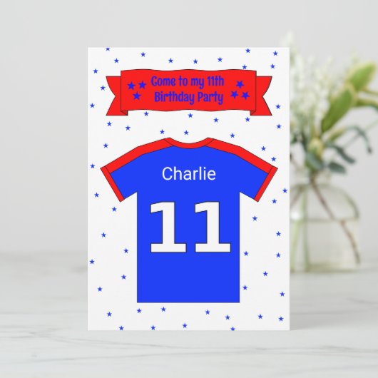 11e verjaardag persoonlijke partijuitnodiging kaart (Staand voorkant)