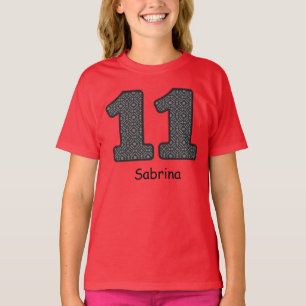 11e verjaardag PLAID Aangepaste naam V22 T-shirt