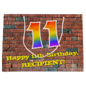 11e verjaardag: Plezier, op graffiti geïnspireerde Groot Cadeauzakje (Voorkant)