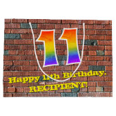 11e verjaardag: Plezier, op graffiti geïnspireerde Groot Cadeauzakje (Achterkant)