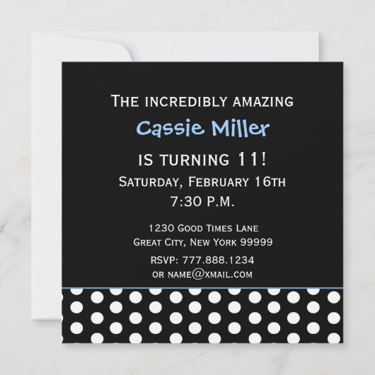 11e Verjaardag Polka Dots Schattige en Plezier voo Kaart (Achterkant)