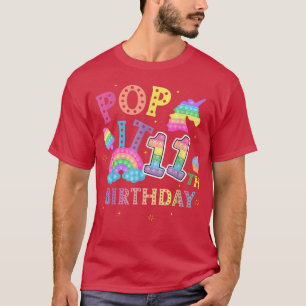 11e verjaardag pop 11 jaar poppingparty voor meisj t-shirt