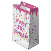 11e verjaardag prins op roze ijsvorming klein cadeauzakje (Voorkant Gekanteld)