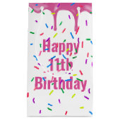 11e verjaardag prins op roze ijsvorming klein cadeauzakje (Voorkant)