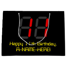 11e verjaardag: Red Digital Clock Style "11" + naa