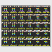 11e verjaardag: Regenboog "11"; Aangepaste foto's  Cadeaupapier (Vlak)